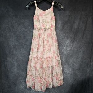 Lilt Pink and Green Floral Kids Dress